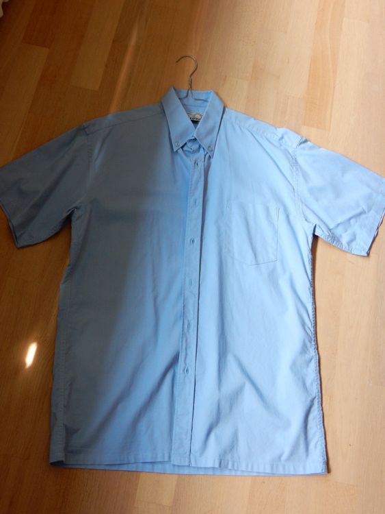 klassisches Hemd: Herrenhemd kurzarm hellblau 'M' 1