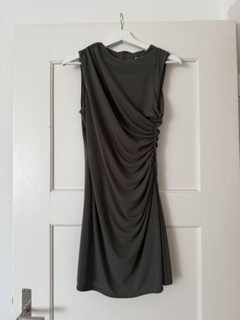 ZARA Draped Dress – Khaki / Olive – Size M