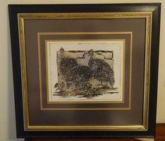 Bild gemalt, Motiv Guinea Fowls