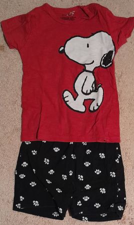 Snoopy Pyjama rot/ schwarz 24-36M