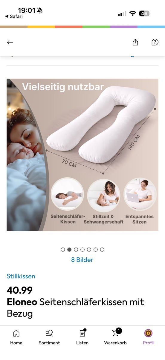 Coussins: Seitenschläferkissen / Stillkissen – Neuf (Voir description) à Zürich par nosmokim 1