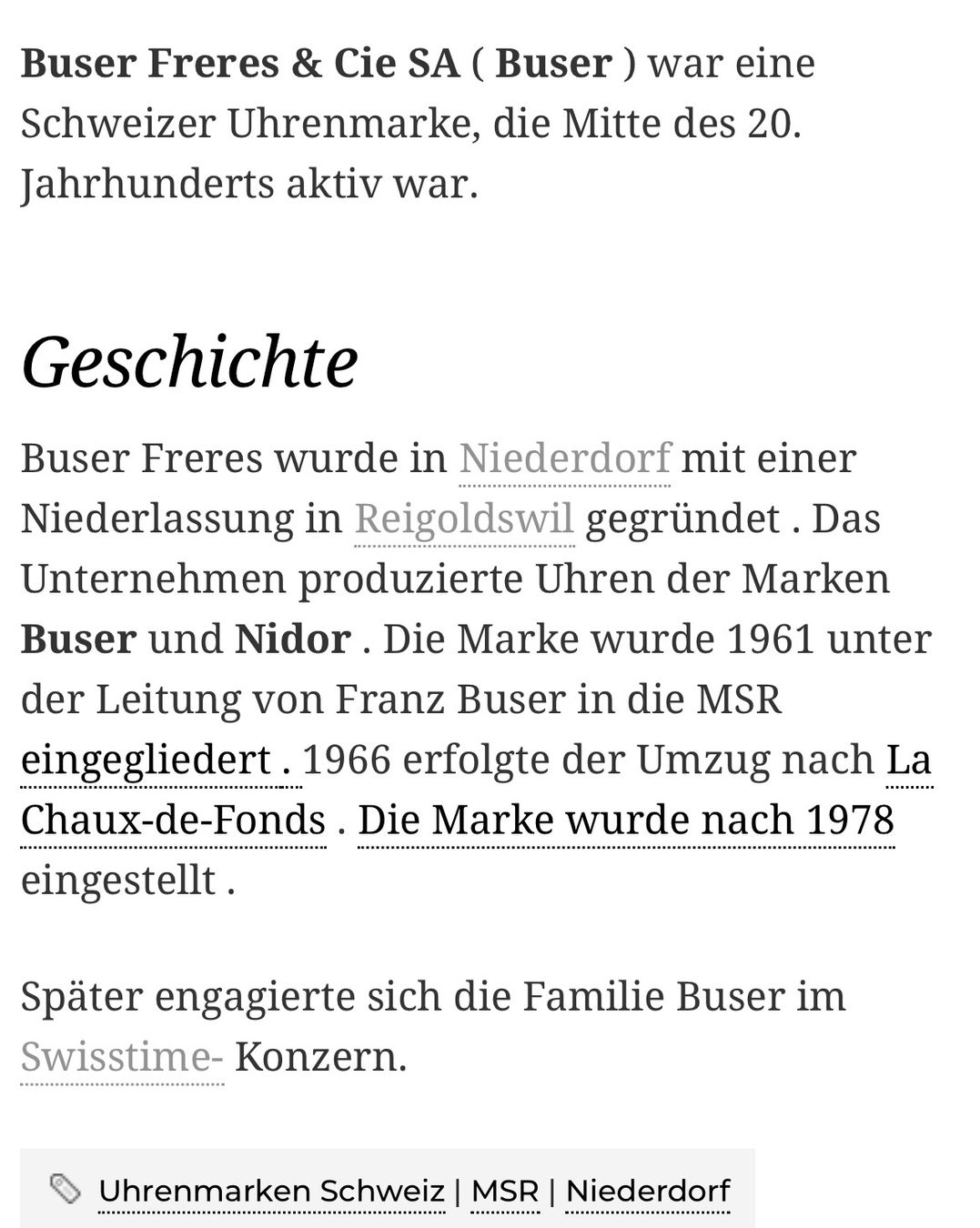 Swiss Uhren: Buser Swiss Vintage Uhr – Gebraucht aus lyss von Uhrenparadies 6