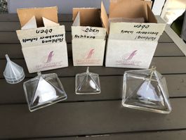 Schöne Öllampen aus Glas im Trio