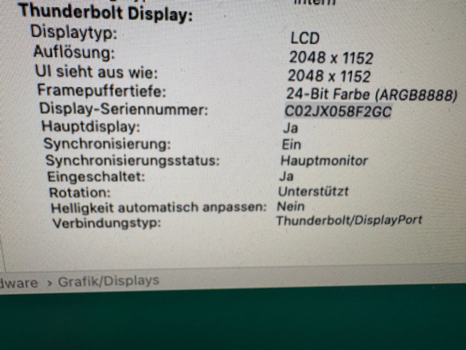 Monitor: Thunderbolt - Apple 27 Zoll Bildschirm – Usato da Basel venduto da giraffe028 5