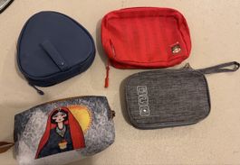 4er Set kleine Taschen Etuis Reise Organizer Mäppchen