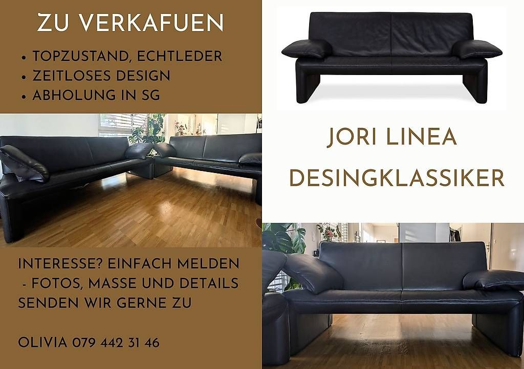 Divani: Schwarze Ledercouch, 2-teilig, Top Zustand, Modern! – Usato da St. Gallen venduto da las_8dxj