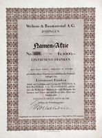 Welton- & Baumaterial AG Zofingen - 1928