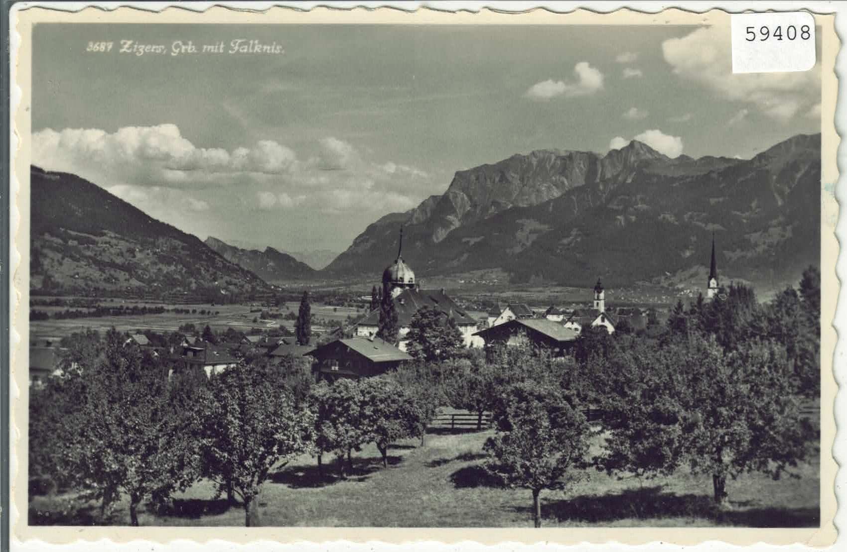 Cartoline postali: Zizers mit Falknis – Usato da Ettingen venduto da Kartenplanet