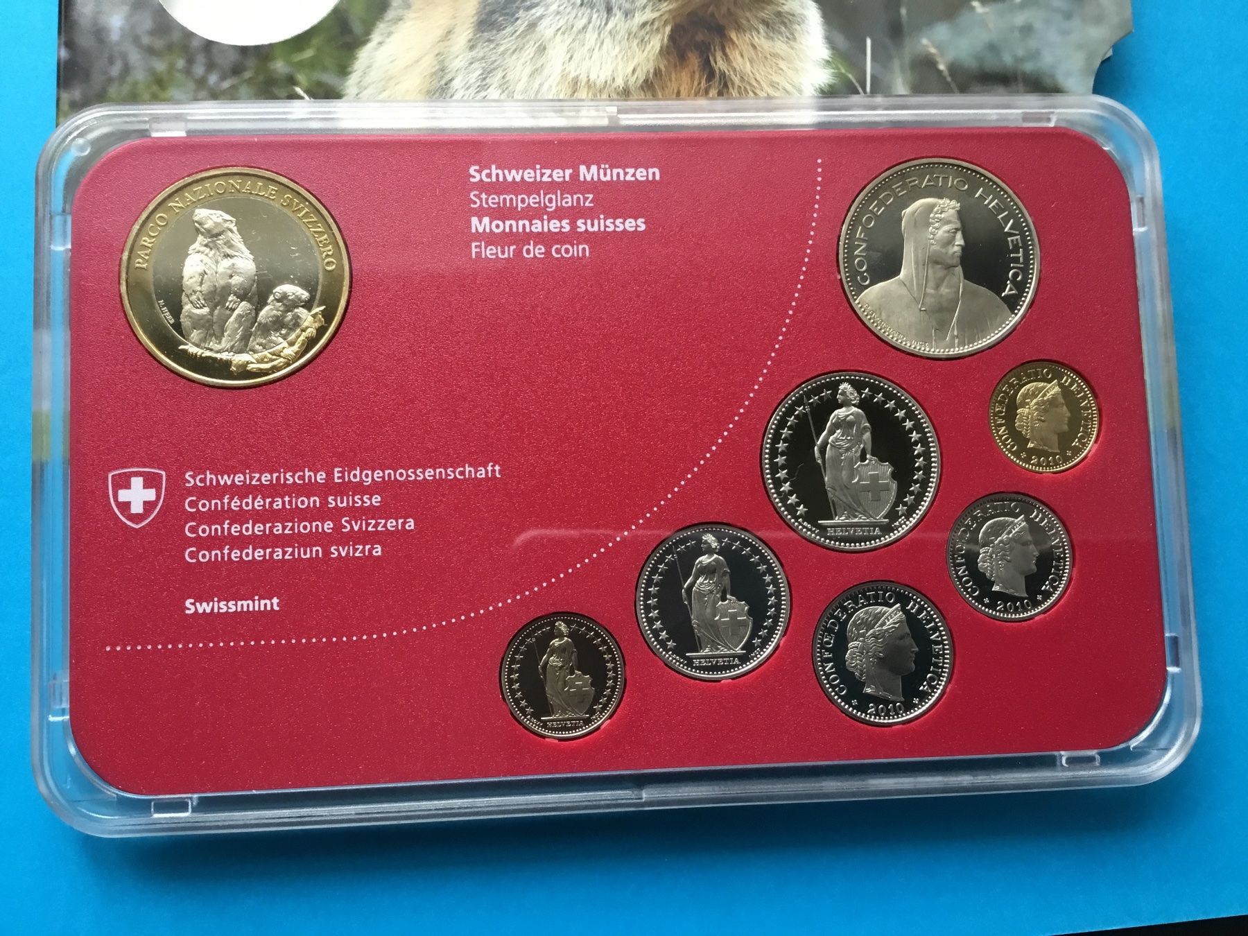 Tutti le monete: Münzsatz 2010 Murmeltiere Stgl – Nuovo e nell'imballaggio originale da St. Margrethen SG venduto da alfapeugeot10 2