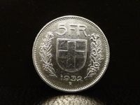 5 Franken Silber 1932 Fünfliber Münze