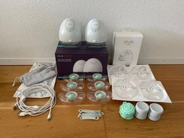 Elvie Elektrische Doppelmilchpumpe, inkl. diverses Zubehör
