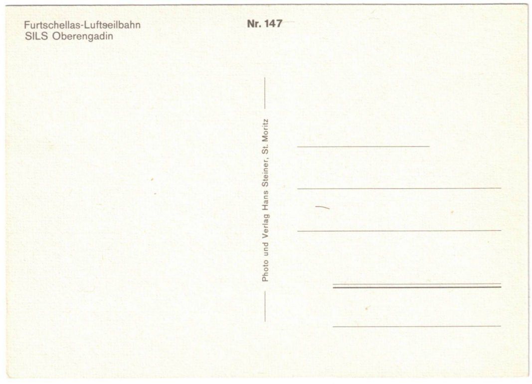 Cartoline postali: Sils - Luftseilbahn Furtschellas – Usato da Binningen venduto da Mountainrider 1