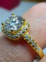 Bague argent avec diamant de moissanite de 1 ct certifié GRA