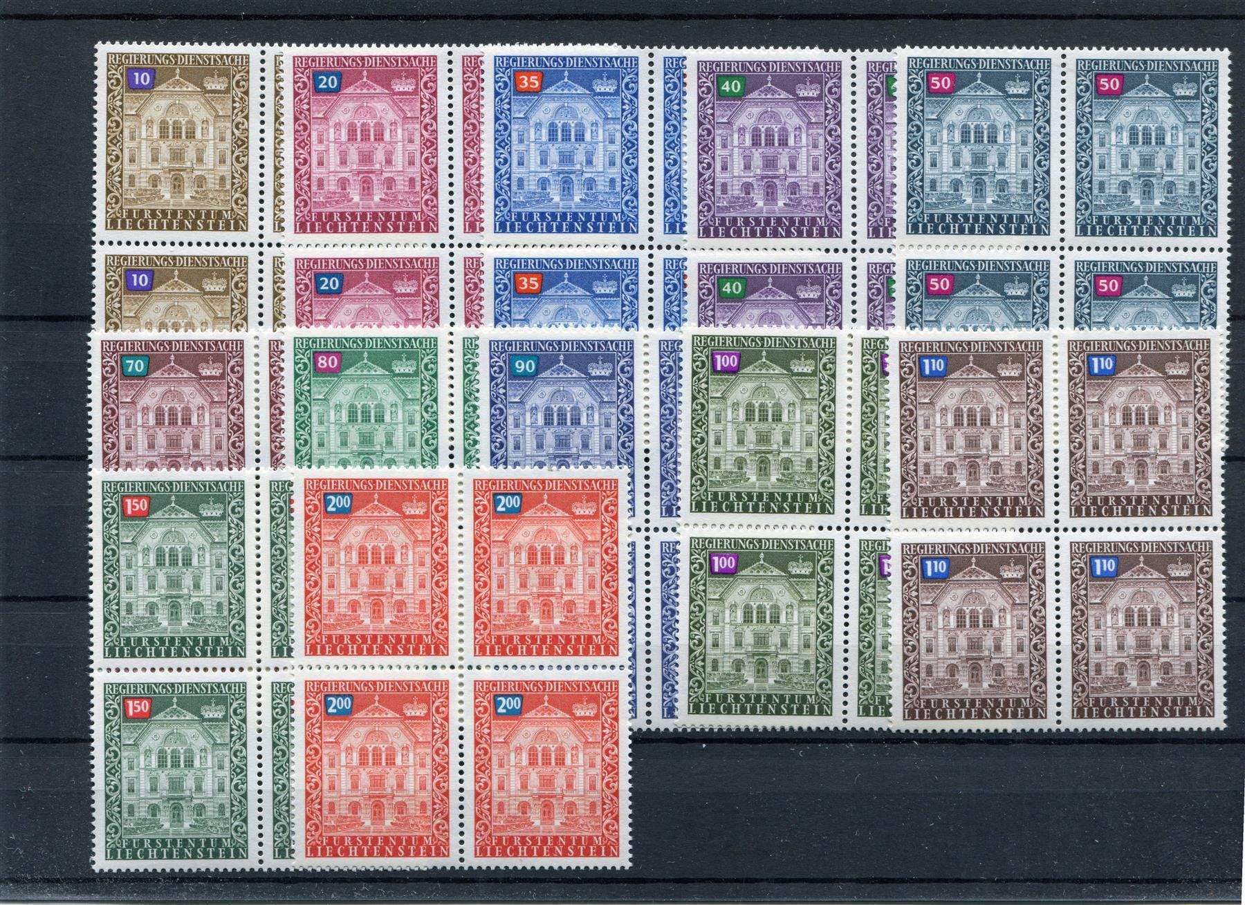 Tutti i francobolli: FL 1976 Nr. D 60 - 71 im V'block postfr. – Usato da Winterthur venduto da Kyoung
