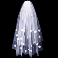 NEUER Blumen-Schleier WEISS mit Kamm 75 cm - 2021051