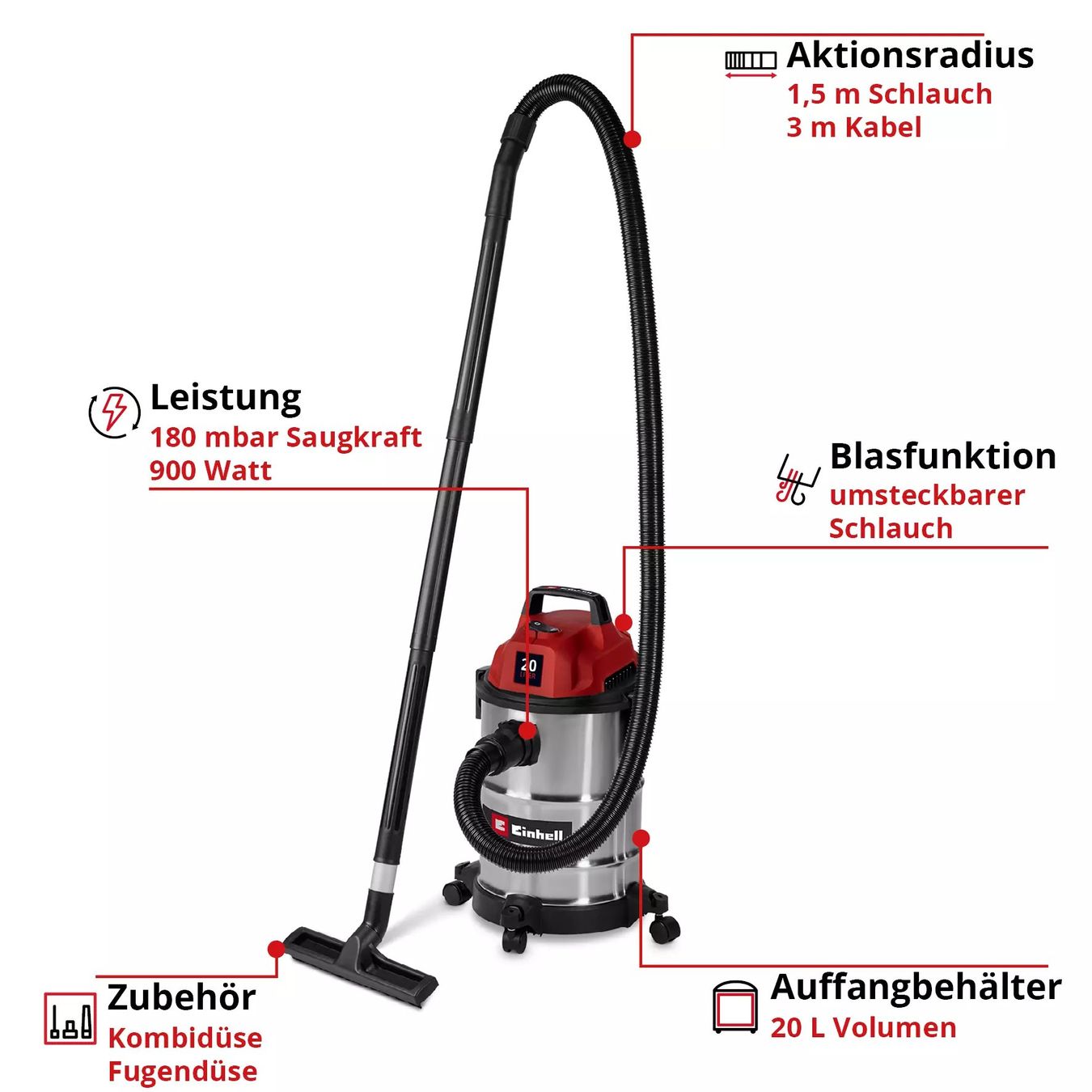Einhell Aspirapolveri & Accessori: Einhell Nass- und Trockensauger – Nuovo e nell'imballaggio originale da Studen BE venduto da WertVogel