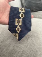Elegante Herren Krawatte - Blau mit Muster, Top Zustand!