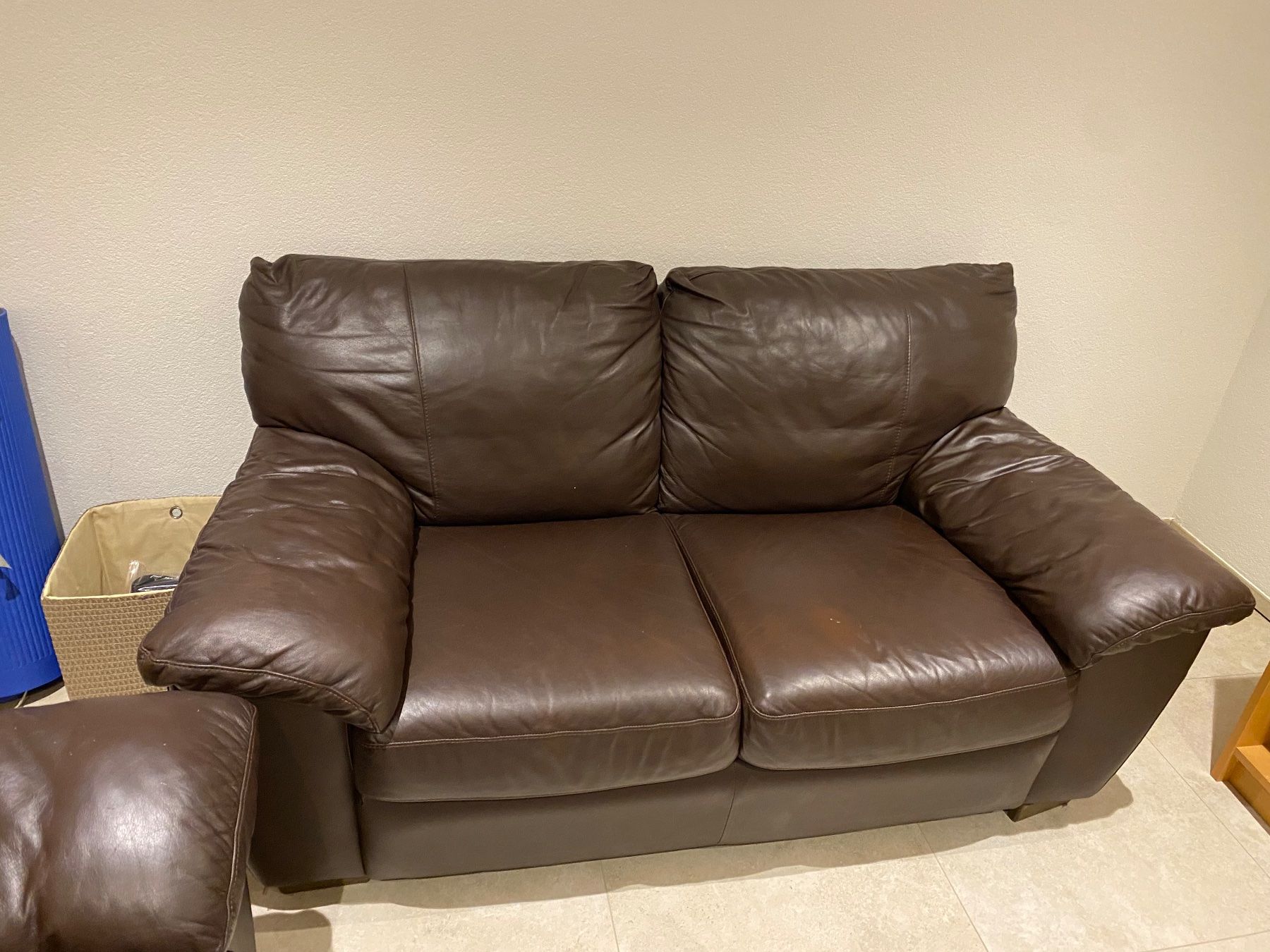 Divani: Echt-Ledersofa-Set 2-teilig – Sofas, dunkelbraun – Usato da Reinach BL venduto da lli_y67n 2