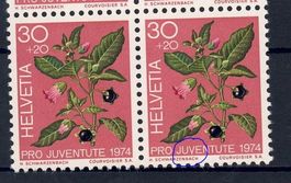 Abart/Variété Pro Juventute 1974 Postfrisch/neuf