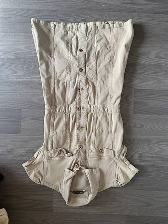 Robe bustier beige en jean