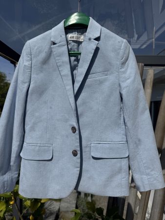 H&M Sakko, Blazer, hellblau, Gr. 128, Top Zustand