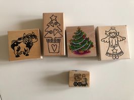 Holzstempel, 5 verschiedene