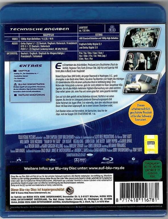 Tutti i DVDs: Der Staatsfeind Nr. 1 - Blu-ray Film – Usato da Dörflingen venduto da Super-Bob 1