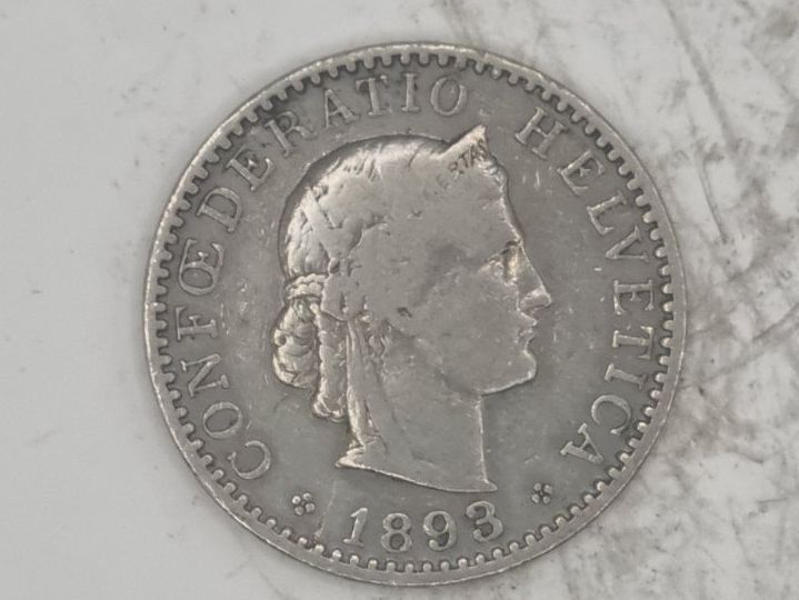 Alle Münzen: 20 rappen 1893 – Gebraucht aus Bure von chap981