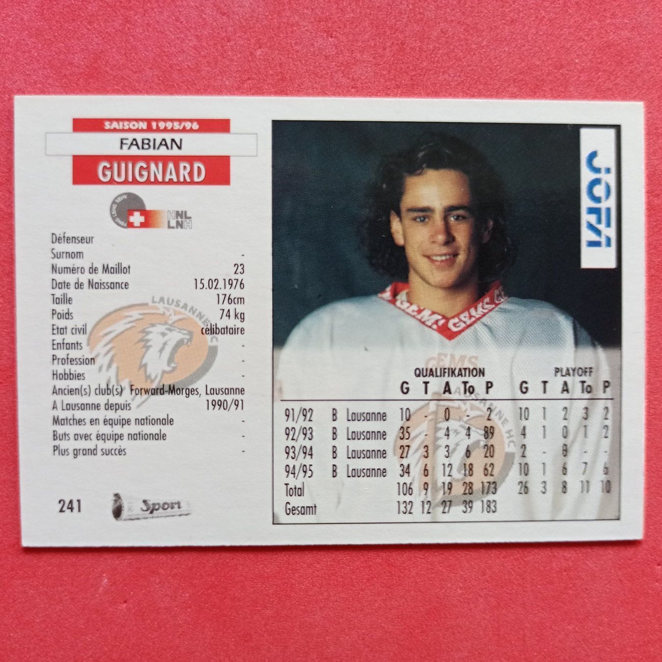 Cartes à collectionner: Fabian Guignard - LAUSANNE - 1995/96 – D'occasion à Dübendorf par kb86_MOVIE 1