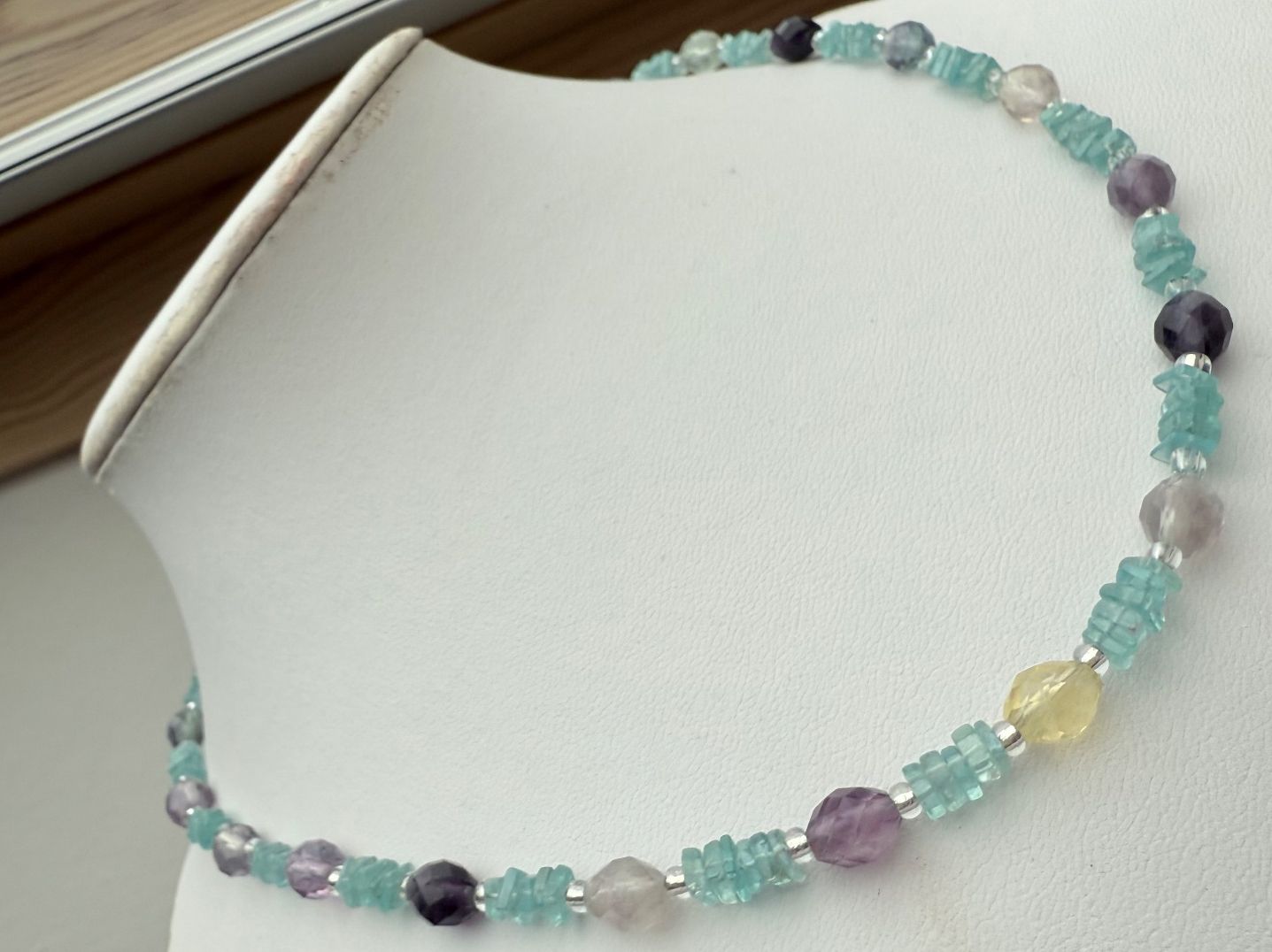 Catenine: Unikat Blautopaz, Fluorit Collier NEU – Nuovo e nell'imballaggio originale da Basel venduto da Chili007 2