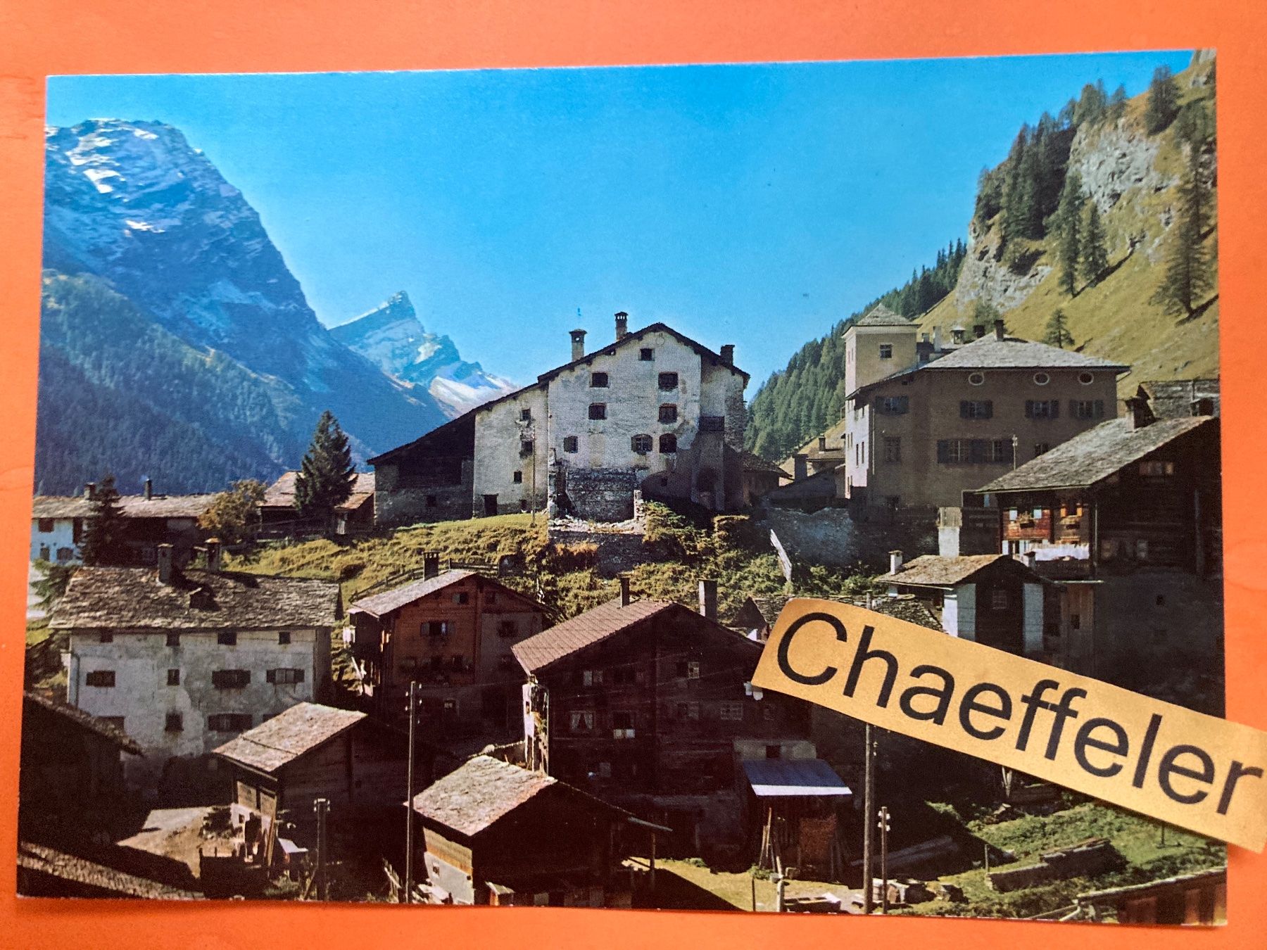 Ansichtskarten: Splügen, Dorfpartie – Gebraucht aus Zürich von Chaeffeler