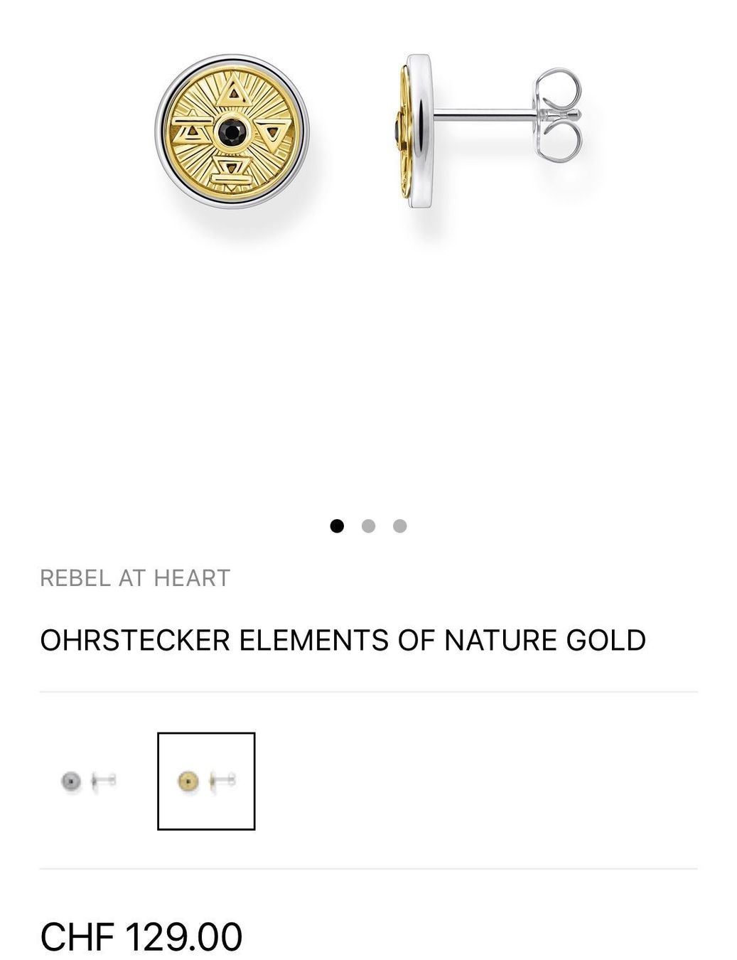 Thomas Sabo Orecchini pendenti & Orecchini a lobo: 1 Stück Thomas Sabo Ohrstecker NEU Gold Silber Elements – Nuovo (secondo la descrizione) da Sursee venduto da Betlaze 1