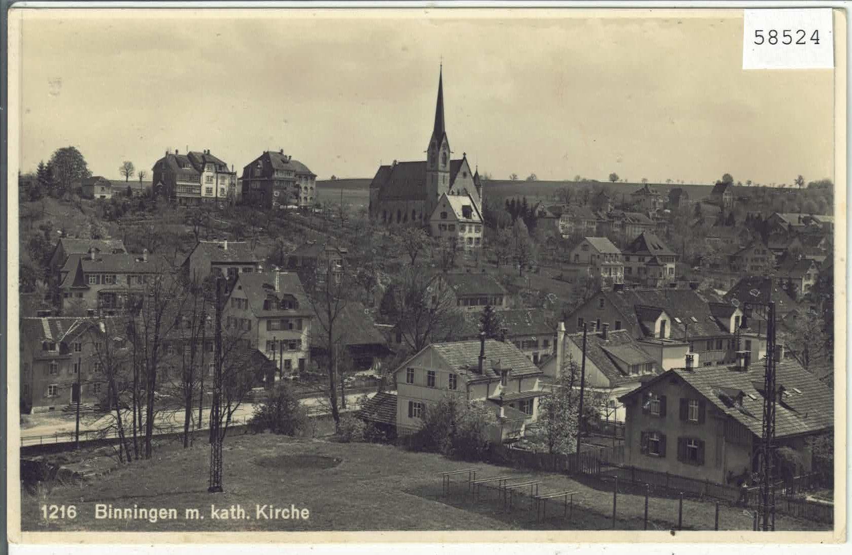 Cartoline postali: Binningen mit kath. Kirche – Usato da Ettingen venduto da Kartenplanet