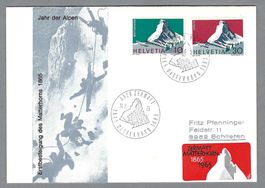 1965, ZERMATT, ILL. FDC + ETIKETTE, SCHÖN
