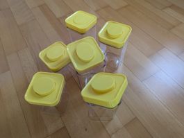 6 Vorratsdosen von Rotho (?), gelb - neuwertig
