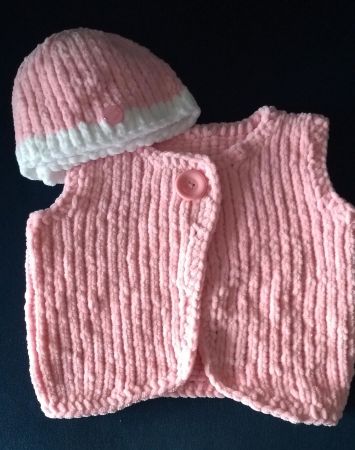 Babywestchen und -mützchen_01. Grösse 68/74.