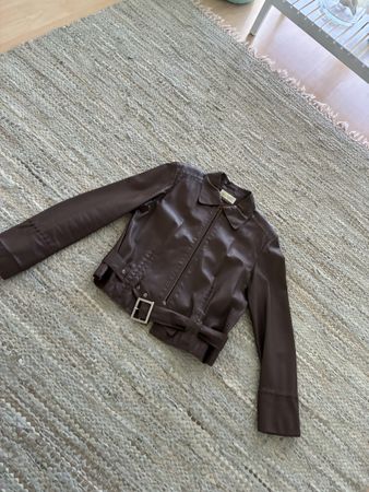 Lederjacke Damen braun mit Gürtel guter Zustand. S