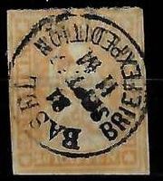 1857, 25F Vollstempel BASEL, fehlerfrei, Att. Berra (14854)