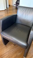 6 Sessel Leder Schwarz mit Rollen guter Zustand