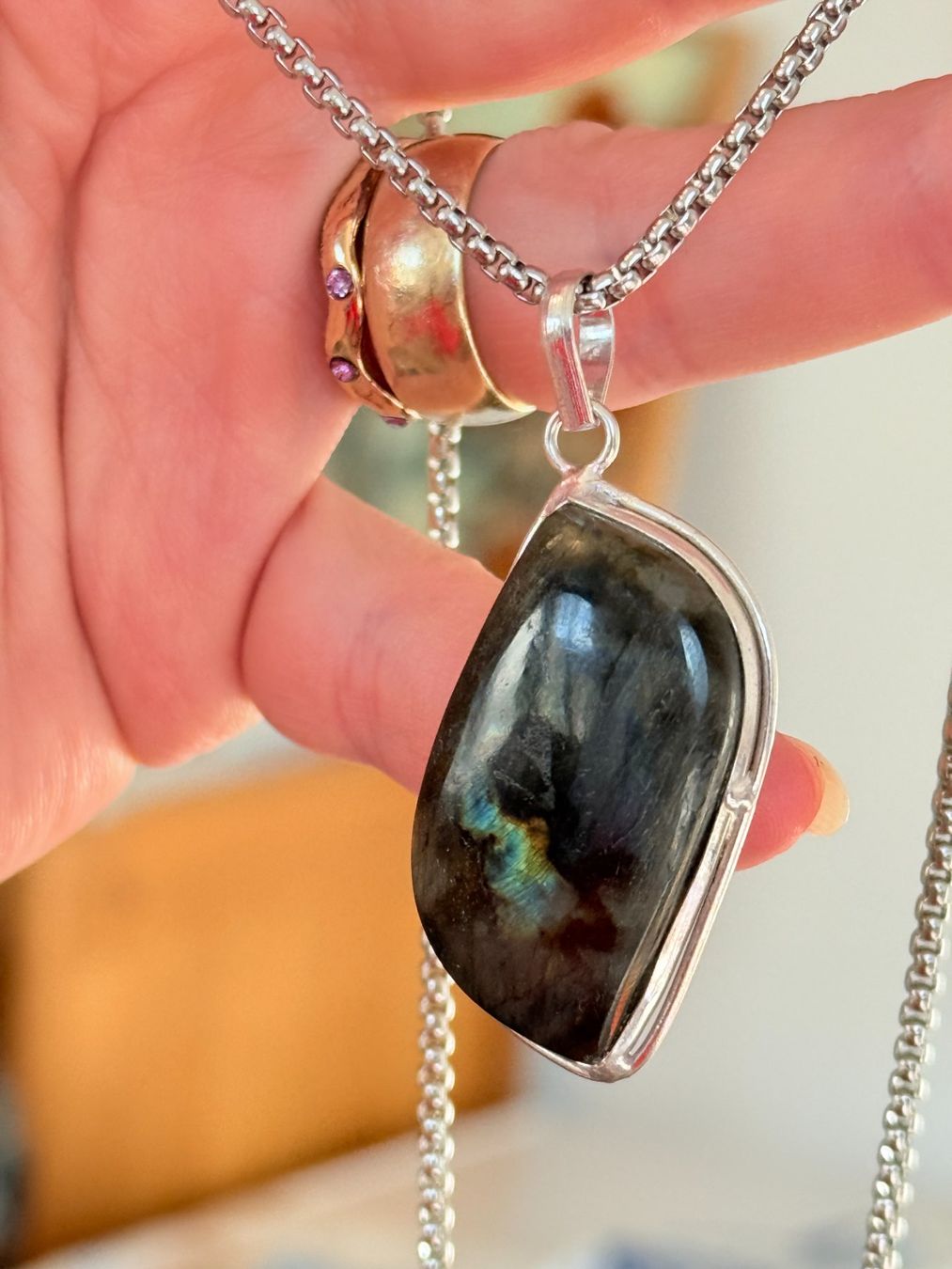 Catenine: Collier avec labradorite unique, fait main! – Nuovo e nell'imballaggio originale da Genève venduto da AGBERG 5