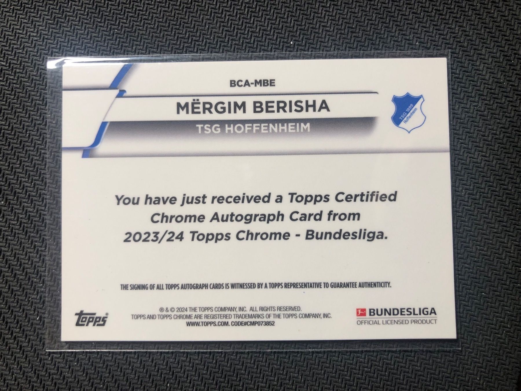 Topps Carte collezionabili: Topps Chrome Mergim Berisha Hoffenheim Autogramm – Usato da Wangenried venduto da Garagara 1