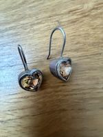 Ohrstecker Herzform mit Stein neuwertig