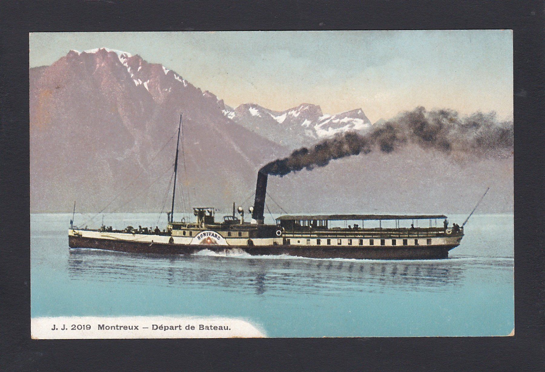Cartoline postali: Dampfschiff "BONIVARD" Lac Léman 1908 – Usato da Reiden venduto da cinfis