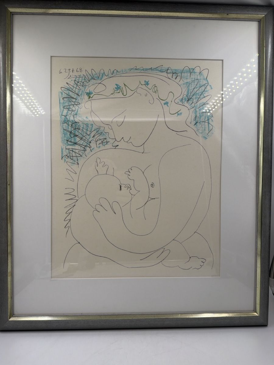 Grafica & Litografie: Picasso Lithographie, Mutter und Kind, 1963, gerahmt – Usato da Sirnach venduto da Fkobi 4