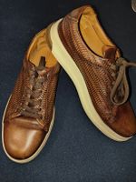 Sergimel Herren-Ledersneaker geflochten braun Gr. 40