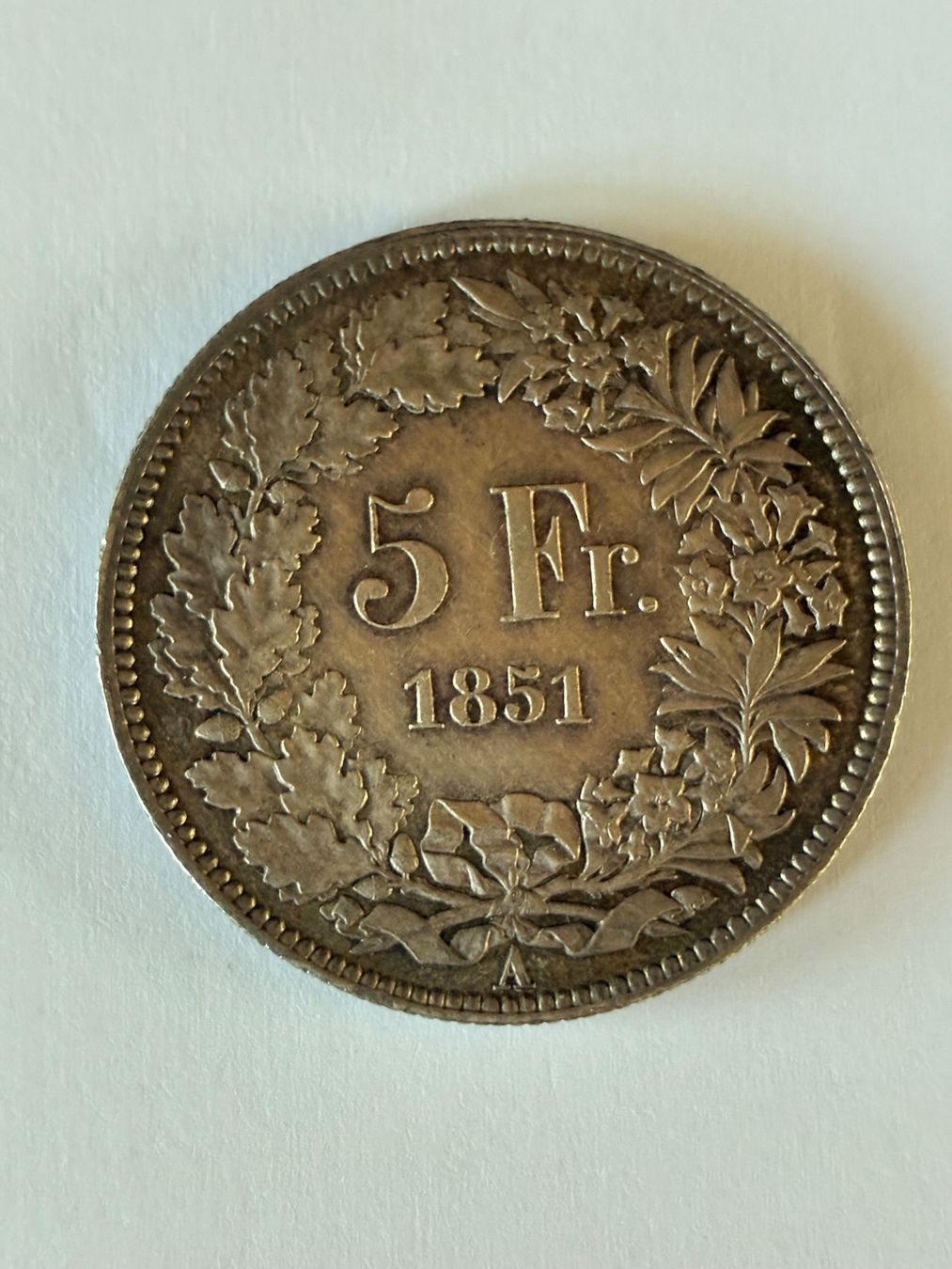 Alle Münzen: 5 Franken 1851 – Gebraucht aus Kesswil von 60plus