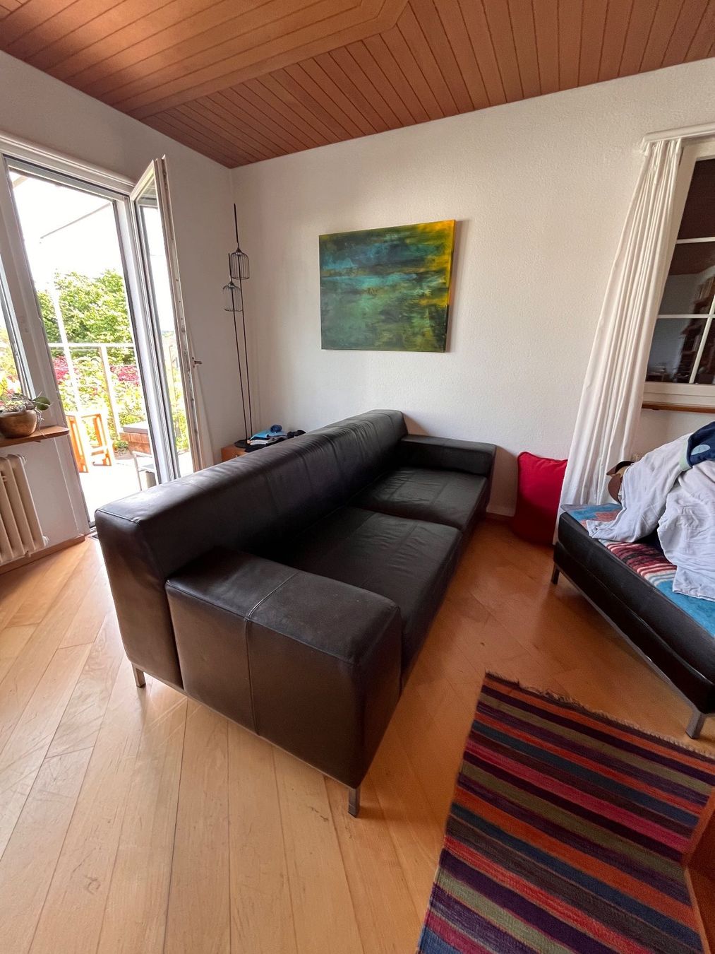 Divani: Grosses Sofa aus dunkelbraunem Echtleder – Usato da Rüti ZH venduto da kraner