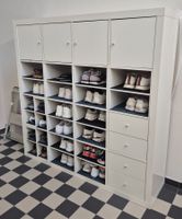 IKEA Kallax 4x4 weiss, Schuhschrank-Ausbau, 147x147