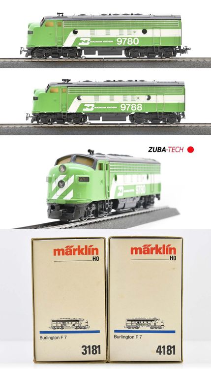 Locomotive Märklin 3181 - Diesel Burlington F7 - H0 AC - Occasion