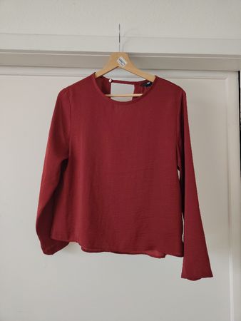 Damen Langarmbluse Rot Grösse 38 guter Zustand